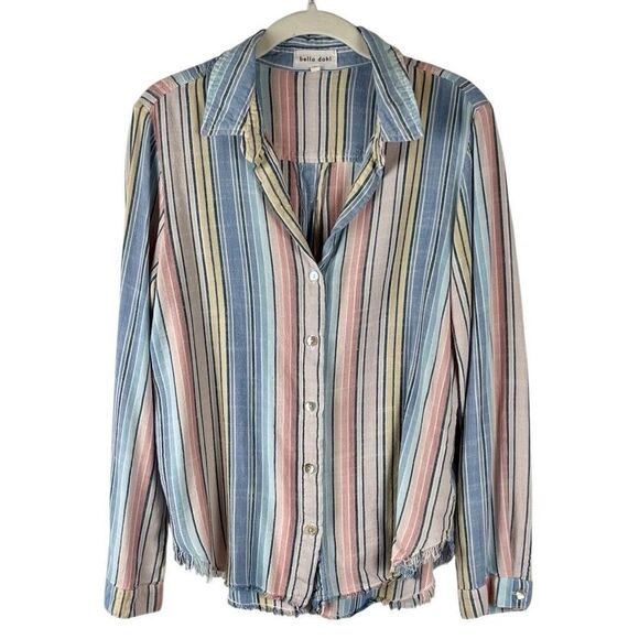 Bella Dahl Multicolored Striped Long Sleeve Button Down Shirt Large - Picture 1 of 11